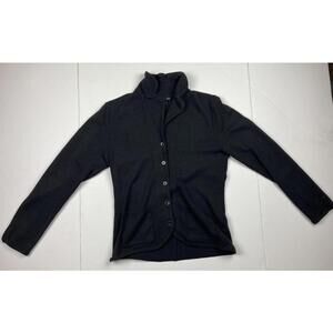 Oobe Button Front Funnel Collar Cardigan Sweater Women’s Size XS Black